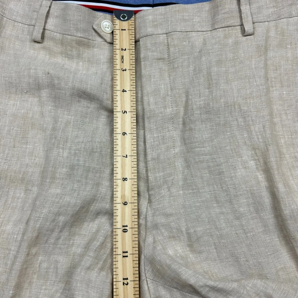 Tommy Hilfiger Hall Linen Pants Mens 40W x 34L Light Tan Straight Leg Coastal